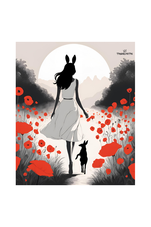 DEER LADY TOTE BAG, CANVAS TOTE FOR DAILY USE