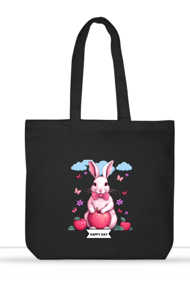 RABIT DESIGN LARGE TOTE, MULTI-POCKET TOTE,