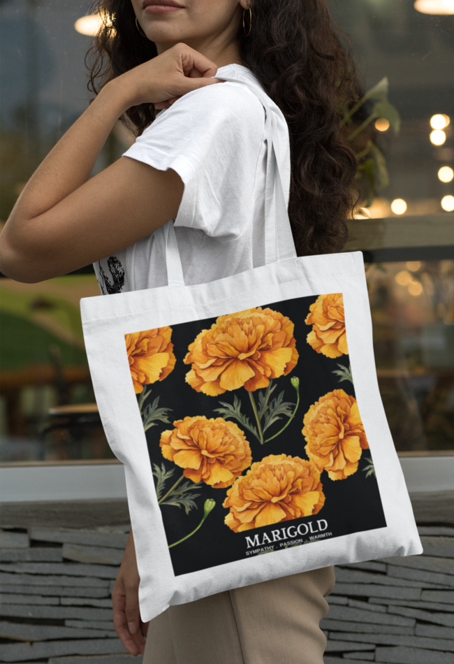 MARIGOLD TOTE BAG, CANVAS TOTE BAG FOR MULTIPURPOSE USE