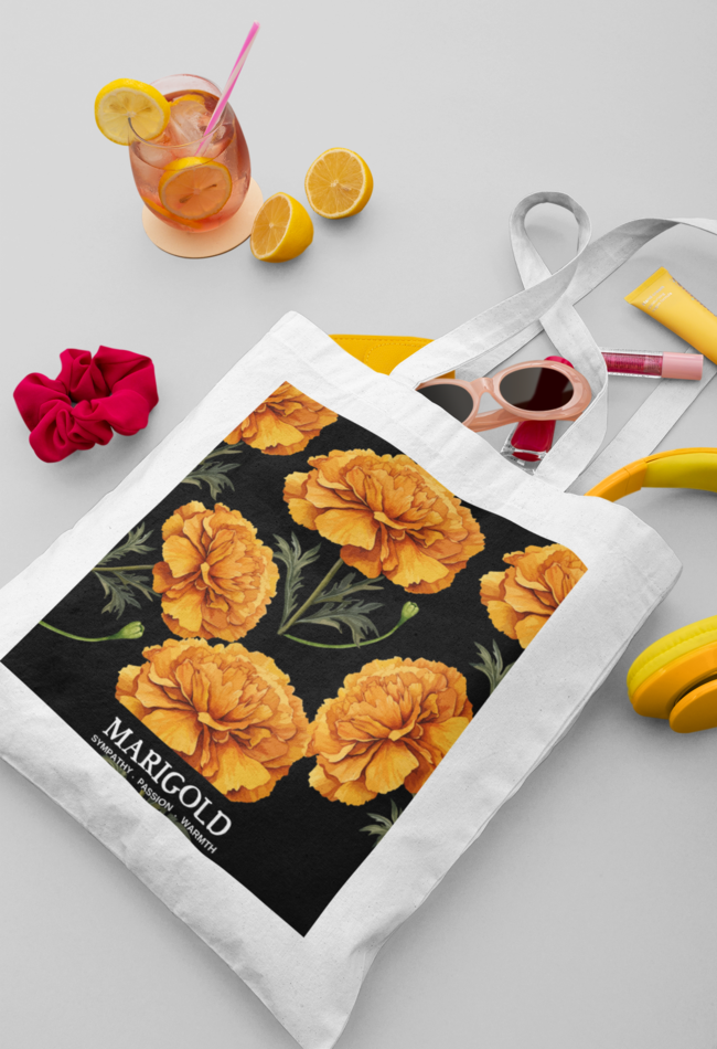 MARIGOLD TOTE BAG, CANVAS TOTE BAG FOR MULTIPURPOSE USE
