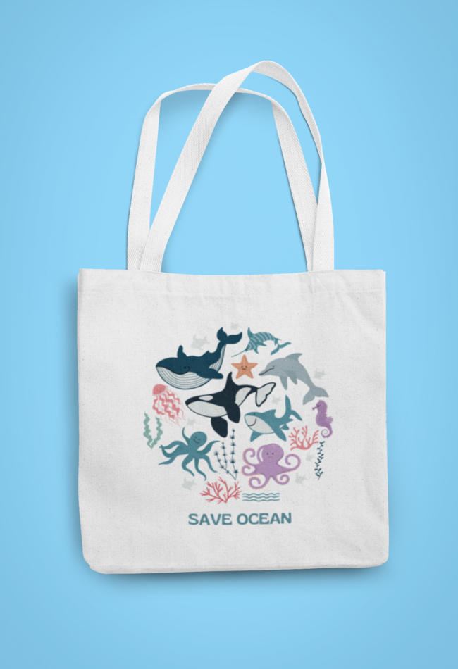 SAVE THE OCEAN TOTE BAG