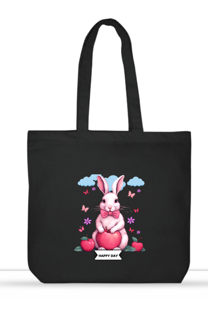 RABIT DESIGN LARGE TOTE, MULTI-POCKET TOTE,